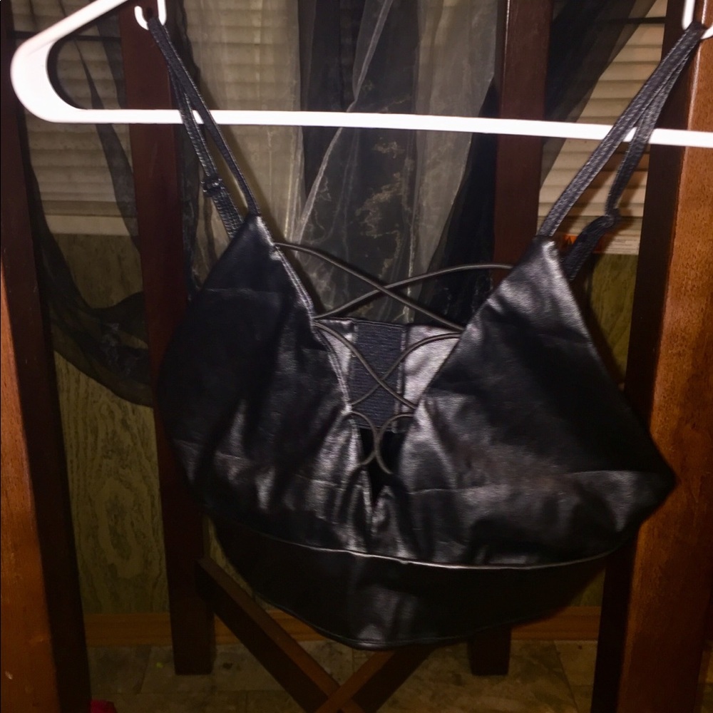 Leather Material Bra nwot